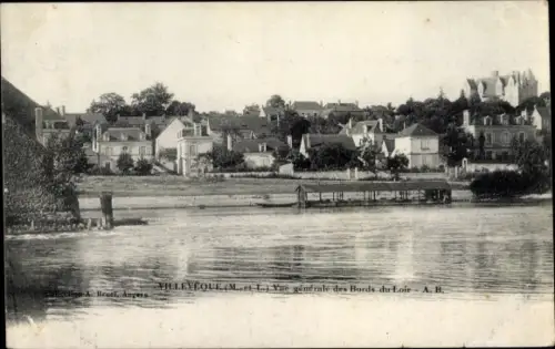 Ak Villeveque Rives du Loir en Anjou Maine et Loire, Vue generale des Bords du Loire
