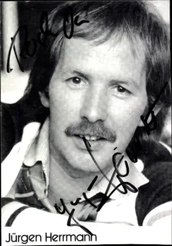 Autogrammkarte Moderator Jürgen Herrmann, Portrait, Autogramm