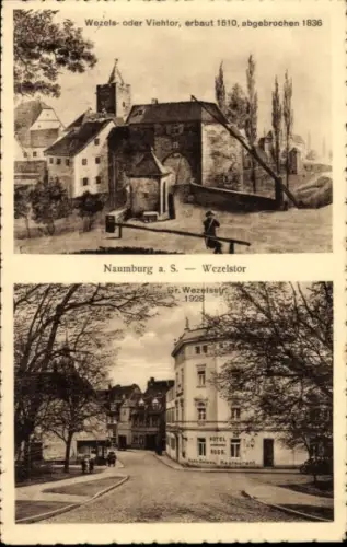 Ak Naumburg an der Saale, Wezels- oder Viehtor (erb.1510,abgeb.1836),  Gr. Wezelsstr., 1928