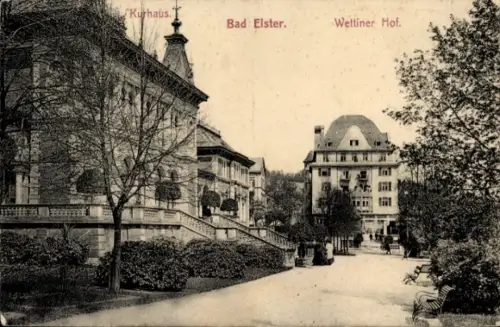 Ak Bad Elster im Vogtland, Kurhaus,  Wettiner Hof