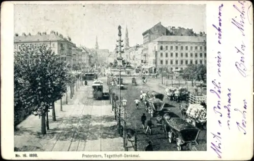 Ak Wien 2 Leopoldstadt, Praterstern, Tegetthoff-Denkmal