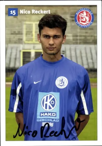 Autogrammkarte Fußballer Nico Reckert, SV Wuppertal, Autogramm