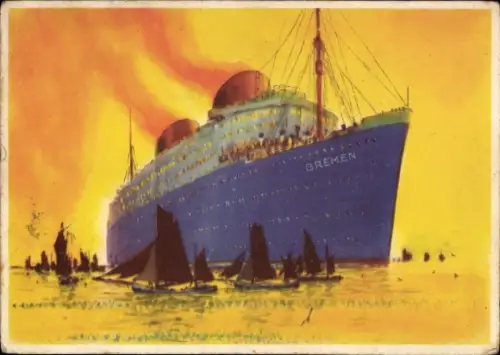 Künstler Ak Dampfer Bremen, Norddeutscher Lloyd Bremen