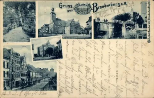 Ak Brandenburg an der Havel, Steinstraße, Rathaus, Annenbrücke