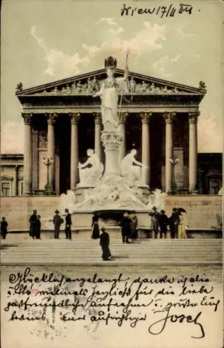 Ak Wien 1 Innere Stadt, Minerva Brunnen