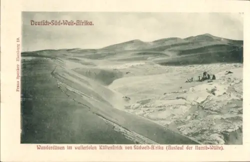 Ak Namibia Deutsch Südwest Afrika, Wanderdünen