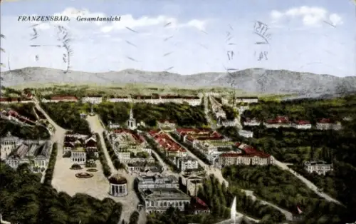 Ak Františkovy Lázně Franzensbad Region Karlsbad, Gesamtansicht