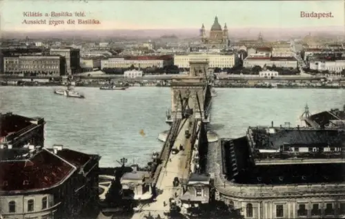 Ak Budapest Ungarn, Stadtansicht mit Basilika