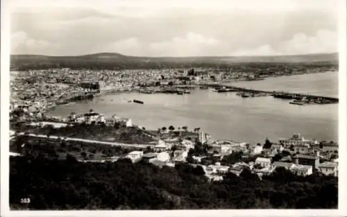Ak Palma de Mallorca Balearische Inseln, Panoramablick, Stadtansicht, Hafen, Küstenlinie
