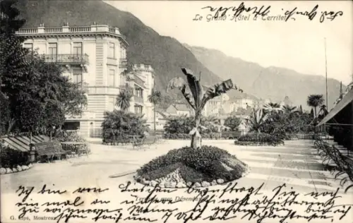 Ak Territet Montreux Kt. Waadt, Grand Hotel