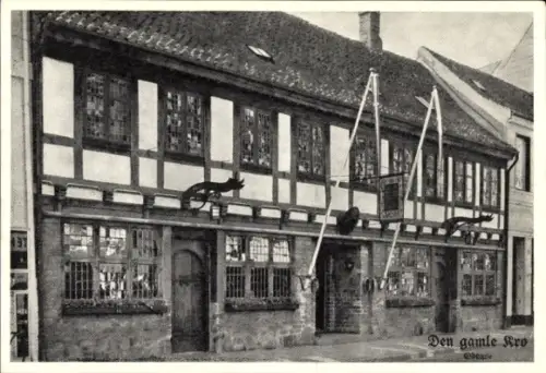 Ak Odense Dänemark, Den gamle Kro, The old Inn, Odense