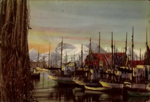 Ak Svolvær Svolvaer Lofoten Norwegen, Hafenidyll