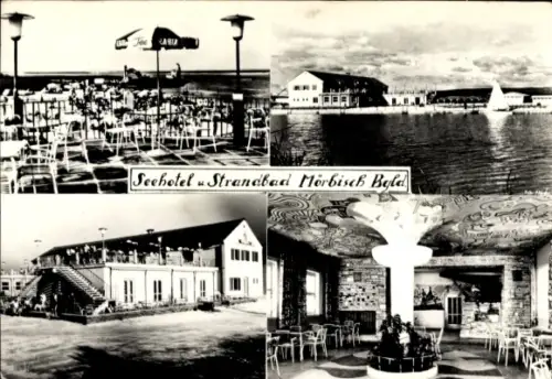 Ak Mörbisch am See im Burgenland, Seehotel, Strandbad, Terrasse, Innenansicht