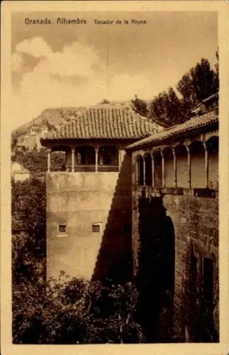 Ak Granada Andalusien Spanien, Alhambra,  Tocador de la Reyna