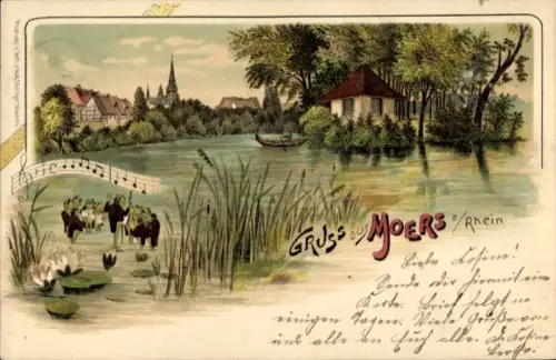 Litho Moers am Niederrhein, Panorama, Frösche