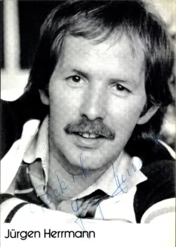 Autogrammkarte Moderator Jürgen Herrmann, Portrait, Autogramm