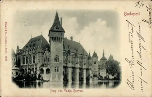 Ak Budapest Ungarn, Burg von Vadja Hunyad, See