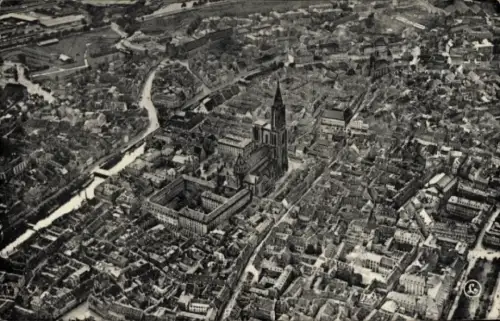 Ak Strasbourg Straßburg Elsass Bas Rhin, Totalansicht vom Ballon