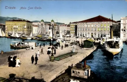 Ak Triest Trieste Friuli Venezia Giulia, Molo San Carlo