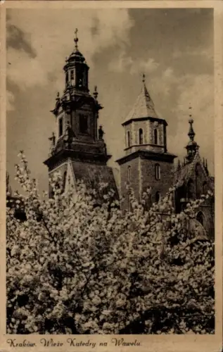 Ak Kraków Krakau Polen, Krakau, Wawel-Kathedrale, Türme