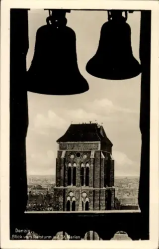 Ak Gdańsk Danzig,  Ratsturm, St. Marien