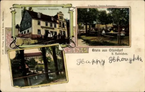 Ak Ottendorf Hainichen in Sachsen, Ulbrichts Restaurant, Garten, Vorwerk Ottendorf