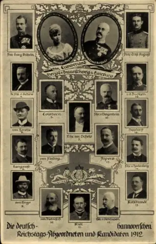 Ak Deutsch-Hannoversche Reichstags-Abgeordnete und Kandidaten 1912, Ernst August von Braunschweig