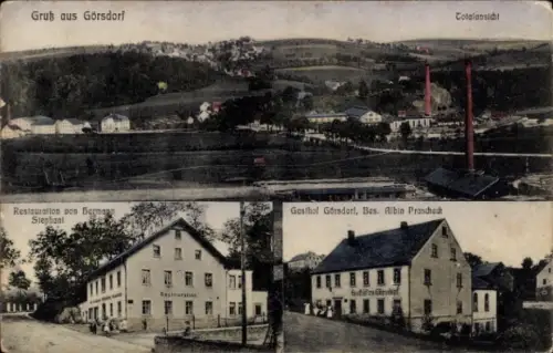 Ak Gœrsdorf Goersdorf Görsdorf Elsass Bas Rhin, Gruß aus  Totalansicht, Restauration Stephant, Ga