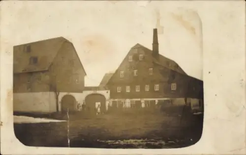Foto Ak Langenberg Callenberg in Sachsen, Gehöft