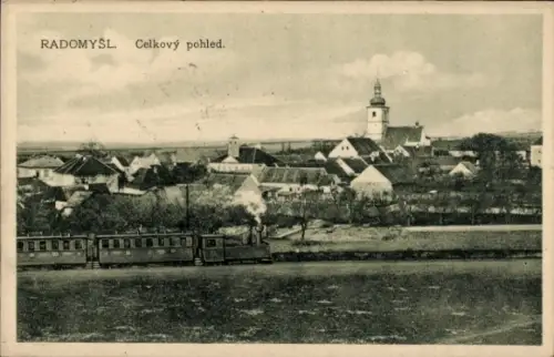 Ak Radomyšl Radomischl Südböhmen, Gesamtansicht, Kirche