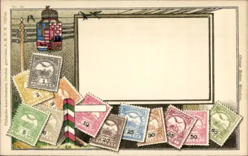 Briefmarken Ak Ungarn, Wappen