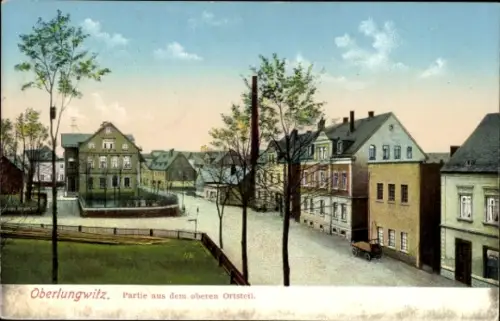 Ak Oberlungwitz in Sachsen,  Partie aus dem oberen Ortsteil