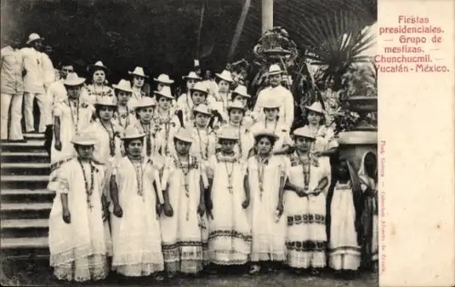 Ak Yucatán México, Fiestas presidenciales, Grupo de mestizas, Chunchucmil