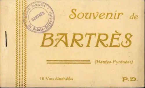 10 Ak im Umschlag Bartrès Hautes-Pyrénées, Souvenir