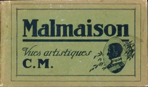 20 Ak im Umschlag Malmaison Hauts de Seine, Vues artistiques, Monogramm C.M, Porträt Napoleon