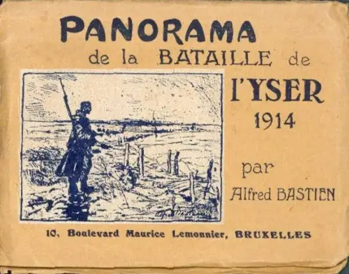 10 Ak im Umschlöag Panorama de la BATAILLE de l'YSER 1914, von Alfred Bastien