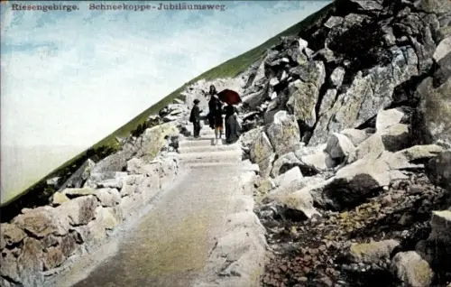 Ak Malá Úpa Kleinaupa Riesengebirge Region Königgrätz, Schneekoppe, Jubiläumsweg