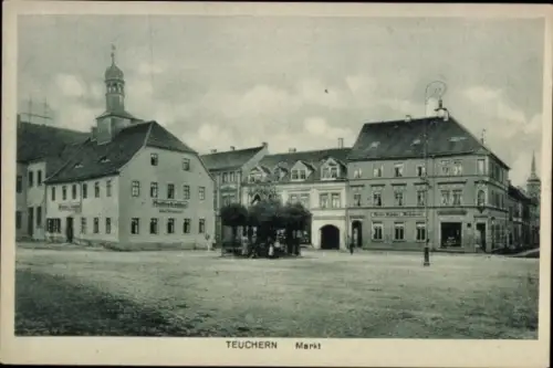 Ak Teuchern im Burgenlandkreis, Markt