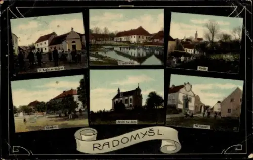 Ak Radomyšl Radomischl Südböhmen, Platz, Kapelle, Kostel sv. Jana