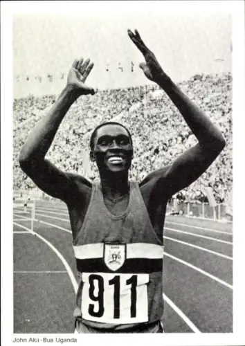 Ak Olympiade München 1972, Leichtathletik, Hürdenlauf Finale Herren, John Akii-Bua Uganda