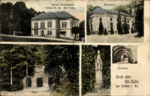 Ak Nossen Landkreis Meißen, Kloster Altzella, Gasthof, Mausoleum, Abtei