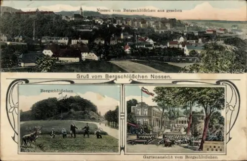 Jugendstil Ak Nossen, Bergschlösschen, Garten