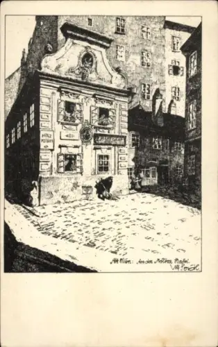 Künstler Ak Seidl, Ulf, Wien, Mölker Bastei, Drei Mäderlhaus