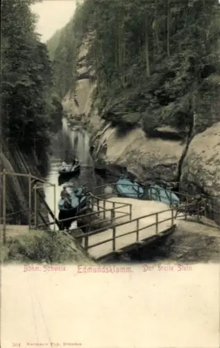 Ak Hřensko Herrnskretschen Elbe Region Aussig, Edmundsklamm, Kamnitzklamm, Böhmische Schweiz, Edm