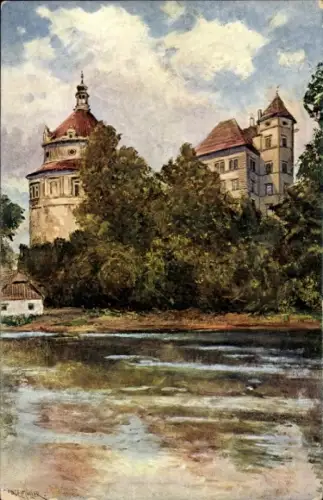 Künstler Ak Jindřichův Hradec Neuhaus Südböhmen, Schloßaltan