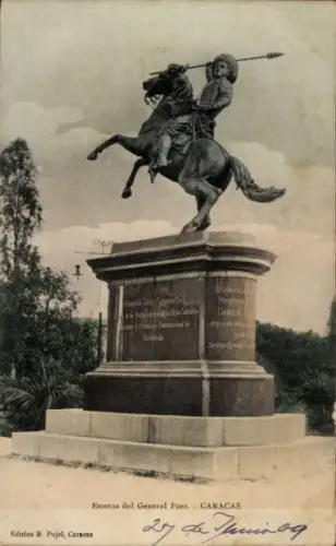 Ak Caracas Venezuela, General Paez Denkmal