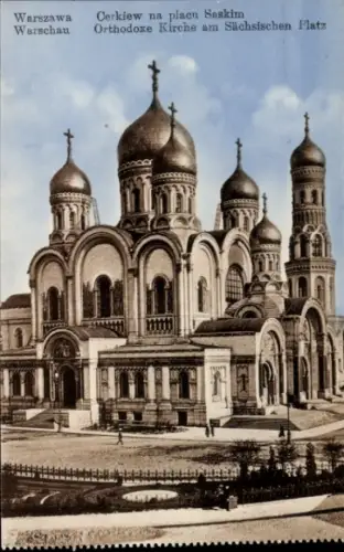 Ak Warszawa Warschau Polen,  Warschau, Cerkiew na plaen Saskim, Orthodoxe Kirche am Sächsischen P