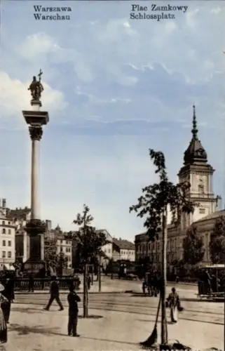 Ak Mariensztat Warszawa Warschau Polen, Warszawa, Warschau, Plac Zamkowy, Schlossplatz