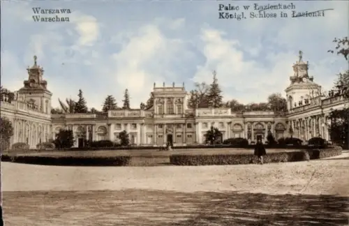 Ak Warszawa Warschau Polen, Königliches Schloss in Lazienki