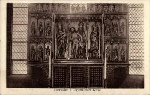 Ak Løgumkloster Lügumkloster Dänemark, Altarretabel, Løgumkloster Kirche
